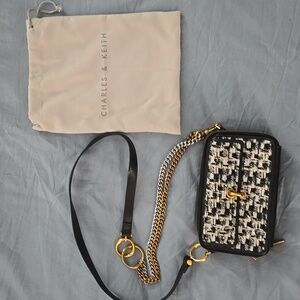 Charles and Keith Dancer Tweed Boxy Crossbody